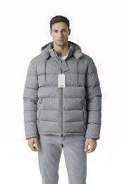 Yacht & Smith Warm Down Insulated Mens Hooded Winter Jacket Assorted Sizes S-Xl Silver Gray