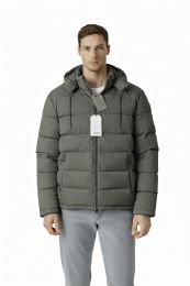12 Pieces of Yacht & Smith Warm Down Insulated Mens Hooded Winter Jacket Assorted Sizes S-xl Olive Gray