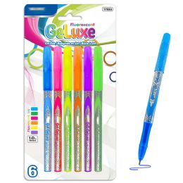 144 Pieces of GeLuxe 6 Fluorescent Color Gel Roller Pen