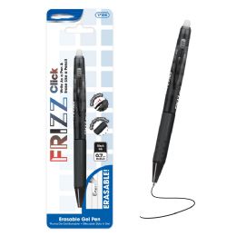 144 Pieces of Frizz Black Erasable Gel Retractable Pen With Grip