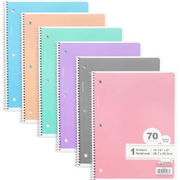 24 Pieces C/r 70 Ct. 1-Subject Pastel Spiral Notebook - Note Books & Writing Pads