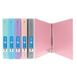 48 pieces 1" Pastel Color Poly 3-Ring Binder W/ Pocket - Binders