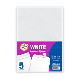 48 pieces 9" X 12" SelF-Seal White Envelope (5/pack) - Envelopes