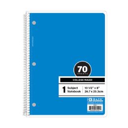 24 pieces C/r 70 Ct. 1-Subject Blue Spiral Notebook - Notebooks