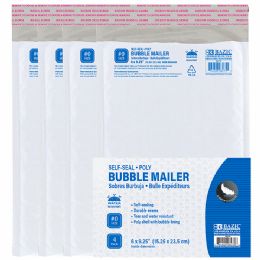 24 pieces 6" X 9.25" (#0) Poly Bubble Mailer (4/pack) - Envelopes