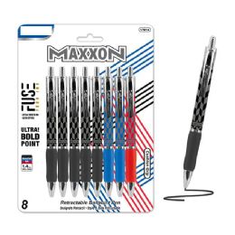 72 Pieces of 1.4 Mm Tip Assorted Fuse Tech Ink Retractable Pen 8-Pack