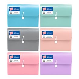 12 pieces of Pastel Edition 7-Pocket A4/letter Size Poly Expanding File