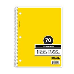 24 pieces C/r 70 Ct. 1-Subject Yellow Spiral Notebook - Notebooks