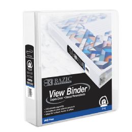 12 pieces 1" White PvC-Free SlanT-D Ring View Binder W/ 4-Pockets - Binders