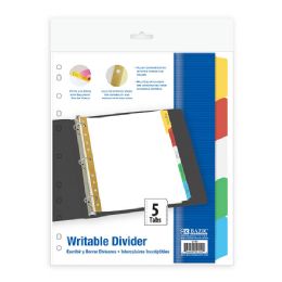 24 pieces White Paper Dividers W/ 5-Writable Color Tabs - Dividers & Index Cards