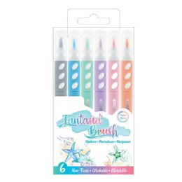 144 Pieces Fantasia 6 Pastel Colors Washable Brush Markers - Markers