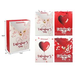 72 Wholesale 12.6"x16.9"x4.7" Valentine Day Gift Bag