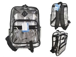 24 Pieces Clear Backpack With Two Mesh, Front Pocket And Two Organizer  - Bags Of All Types