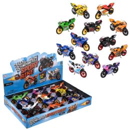144 pieces 3.5" Diecast Sportsbike Motorcycle 12ct - Bulk Novelty Prizes