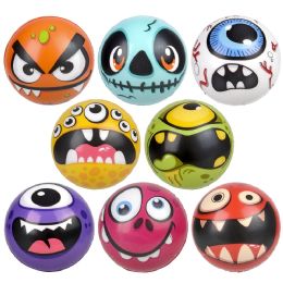 72 pieces 4" Foam Monster Ball Assortment 24ct - Bulk Novelty Prizes