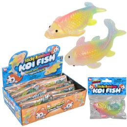 144 pieces 4.5" Sticky Rainbow Koi Fish 12ct - Bulk Novelty Prizes