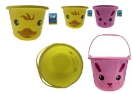 24 Pieces of PLASTIC EASTER BASKET 8.75"X7.25" PRINTED