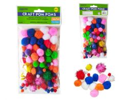 24 Pieces CRAFT POM POMS 80-Piece - Pom Poms and Feathers