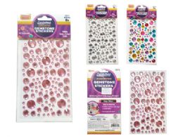 288 Pieces Sticker Gemstone Diamond Round Assorted - Stickers