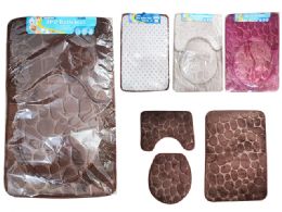 24 Sets Bath Mat 3pc Set - Contour Rug, Toilet Lid Cover, and Floor Mat  - Bath Mat Sets