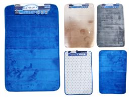 24 Pieces Memory Foam Bath Mat - 40X60cm 1.2 thick - blue, gray, mocha white - Bath Mats