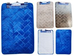 24 Pieces Memory Foam Bath Mat - 50X80cm - 1.2 thick - blue, warm gray, beige,  Geometric pattern - Bath Mats