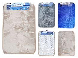 24 Pieces Memory Foam Bath Mat - Wave-Embossed Microfiber 40X60cm - Bath Mats