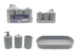24 Sets 4-Piece Bathroom Set - Grey - Bathroom Accessories
