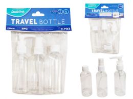 24 Sets 3pc Travel Bottle Set - 80mlâ?? CLEAR - Travel & Luggage Items
