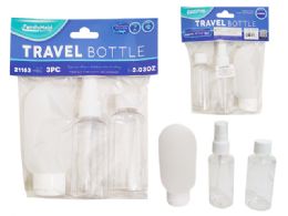 24 Sets 3pc Travel Bottle Set - 60ml CLEAR - Travel & Luggage Items