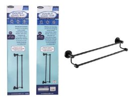 12 Pieces Double Tower Bar BLACK 23-inch L X5.25-inch - Towel Rods & Hangers