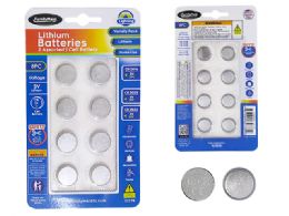 24 Pieces BUTTON BATTERIES 8-Piece LITHIUM - Batteries