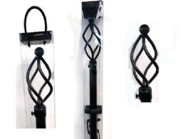 12 Pieces Curtain Rod 48inch -84inch with Black Bracket - Shower Curtain