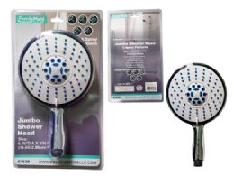 6 Pieces Jumbo Shower Head 5 Spray Patterns - 5.75-inch DIA X 9-inch H - Shower Accessories