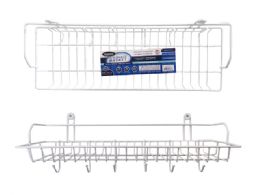 24 Pieces White Cabinet Basket With Hooks - 16.75'x5.5-Inchx6.5-Inch - Home Accessories