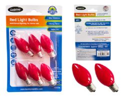 96 Pieces Night Light Bulbs 6-Piece Solid Red 7w - Lightbulbs