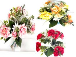 24 Pieces Artificial Rose Bush - 13-inch  - Artificial Flowers