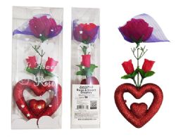 24 Pieces Valentine's Heart and Rose In Box  - Artificial Flowers