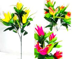 24 Pieces 5 Heads Lily Floral 26.75-inch - 4 color - Artificial Flowers