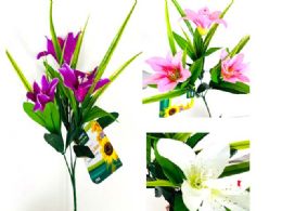 24 Pieces 3 Heads Lily Flower  - Artificial Flowers