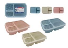 24 Pieces PLaStic 3 SECTION FOOD CONTAINER 6"X9.25 - Food Storage Containers