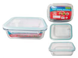 12 Pieces GLASS LOCKING Rectangle Container 1040ML - Food Storage Containers
