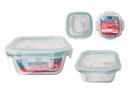 24 Pieces GLASS LOCKING Square Container VENT 320ML - Food Storage Containers