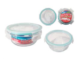 24 Pieces GLASS Round Container AIR VENT 400ML  - Food Storage Containers