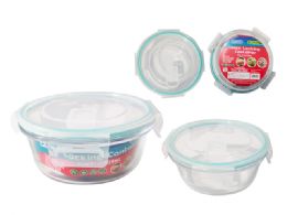 12 Pieces GLASS Round Container AIR VENT 620ML - Food Storage Containers