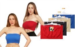 72 Wholesale Women's Isadora Seamless Innerwear Bandeau Bra Assorted Color & Size