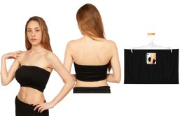 72 Wholesale Women's Isadora Seamless Innerwear Bandeau Bra Black