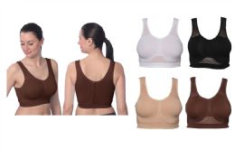 48 Pieces Women's Stretch Mesh Sports Bra Assorted Size - Womens Bras And Bra Sets