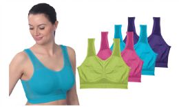 48 Pieces Women's Stretch Mesh Sports Bra Assorted Size - Womens Bras And Bra Sets