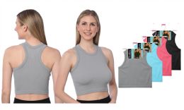 72 Packs Women's Isadora Rib-Knit Crop Tank Tops Assorted M-xl - Womens Camisoles & Tank Tops